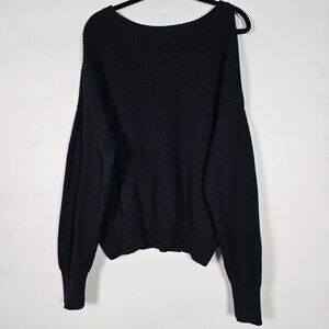 7 For All Mankind Cashmere Ribbed Asymmetrical Womens XL Long Sleeve Sweater